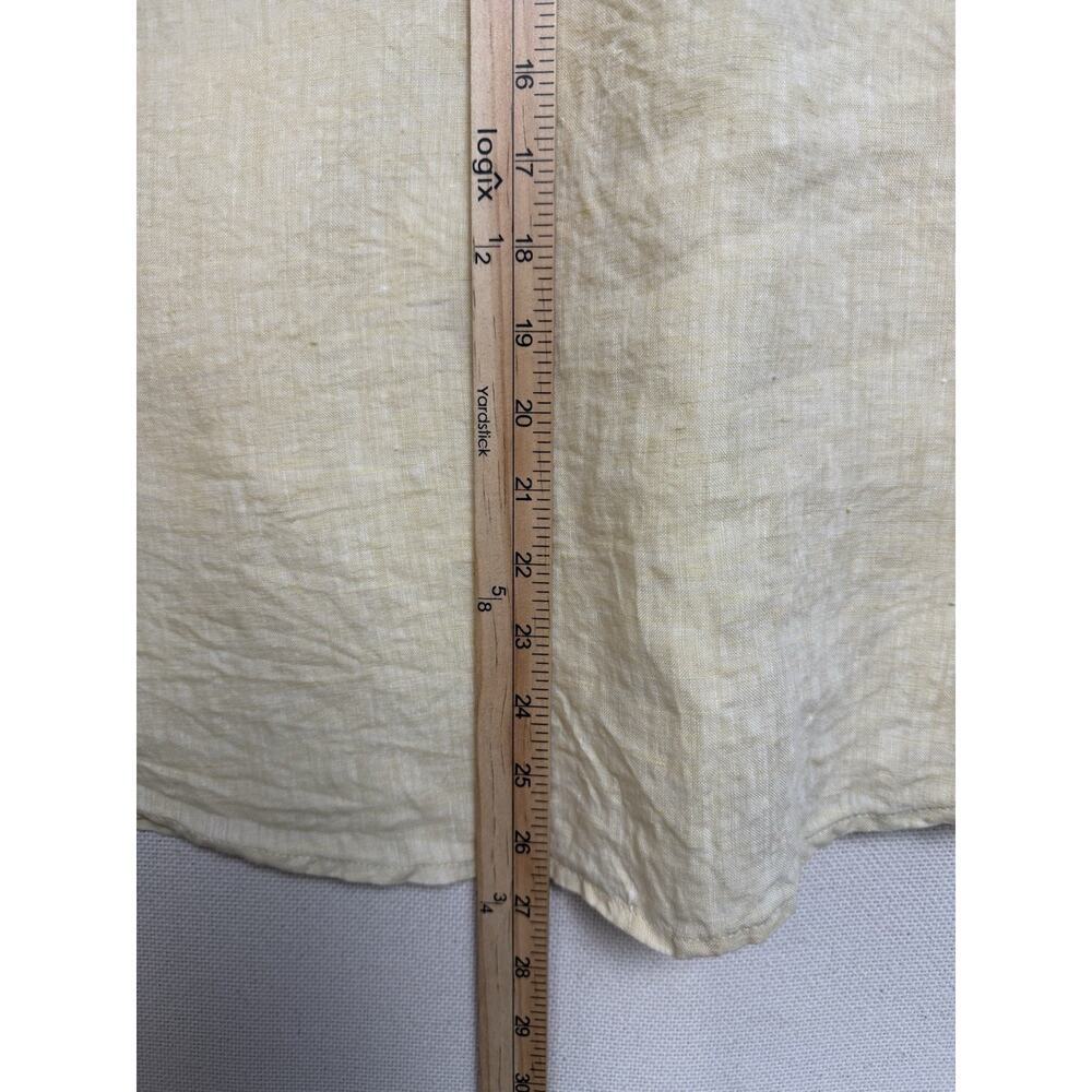 J.Jill Love Linen Women's Button Up Tunic Long Sleeves Sz M Yellow Feminine - Picture 12 of 15